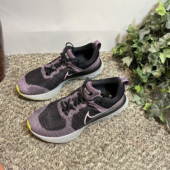 Nike Shoes React Infinity Run Flyknit 2 Purple Joker Black Running Womens Sz 8 - Picture 8 of 10